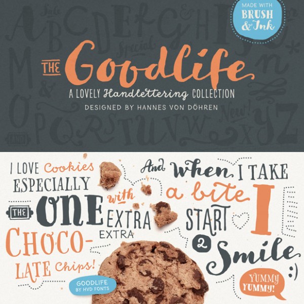 The Goodlife type family is a versatile handlettering collection designed by Hannes von Döhren.