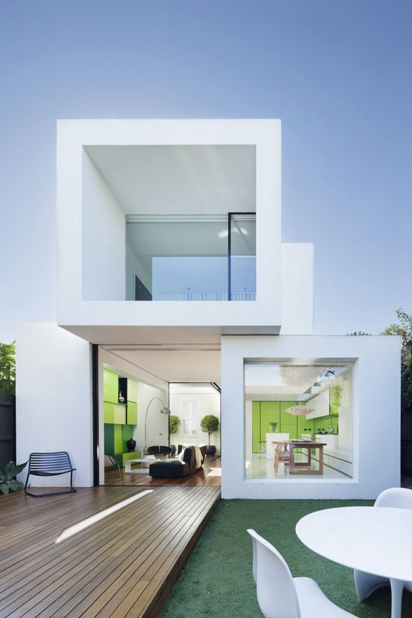 The Shakin Stevens house, a home of open white cubes in Melbourne, Australia.