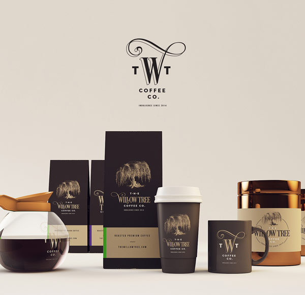 The Willow Tree Coffee CO. - packaging and brand design by Isabela Rodrigues and her Sweety Branding Studio.