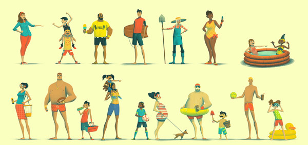 Numerous illustrations by Brian Miller of custom characters.