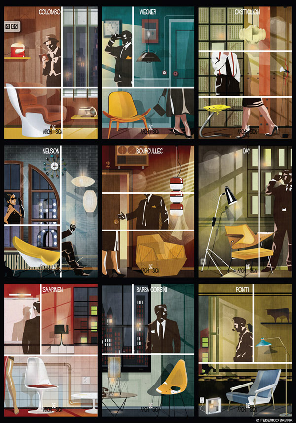 The poster series by Federico Babina is a homage to iconic seatings.