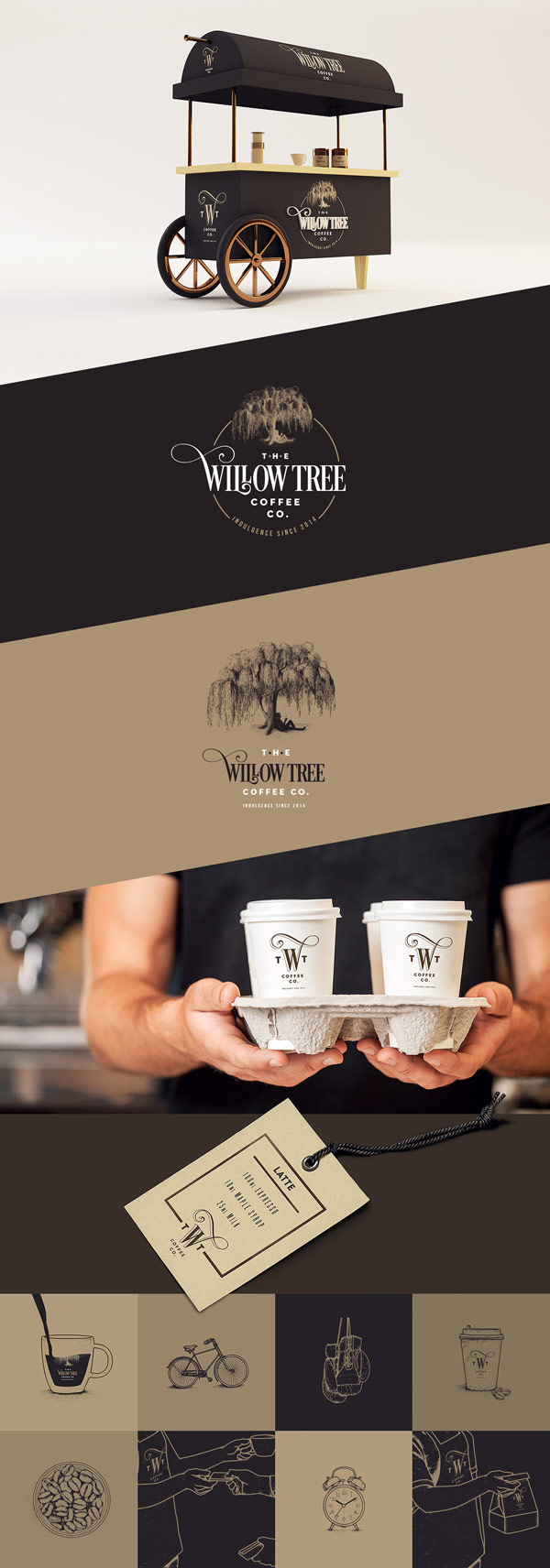 The sophisticated brand identity provides a taste of the high quality Brazilian coffee.