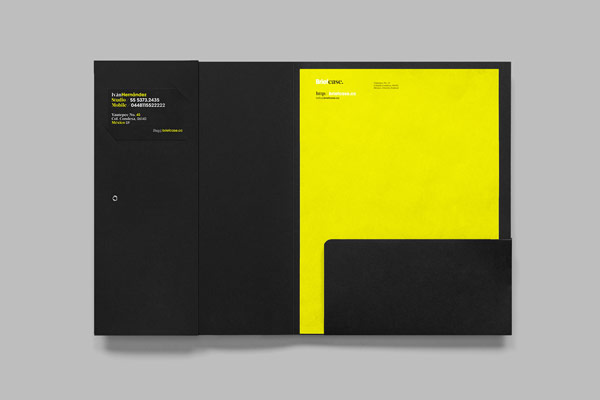 Open folder for some printed collateral.