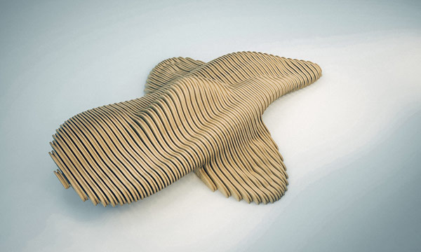 Top view of this bench concept by Clément Loyer, an architecture student from La Baule-Escoublac, France.