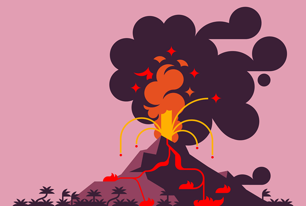 An erupting Volcano.