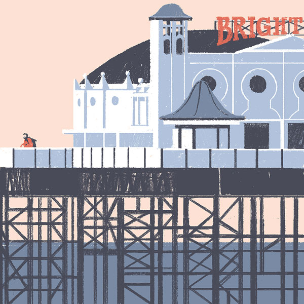 Brighton illustration by Matteo Berton of Timberland's Let's Get Lost series.