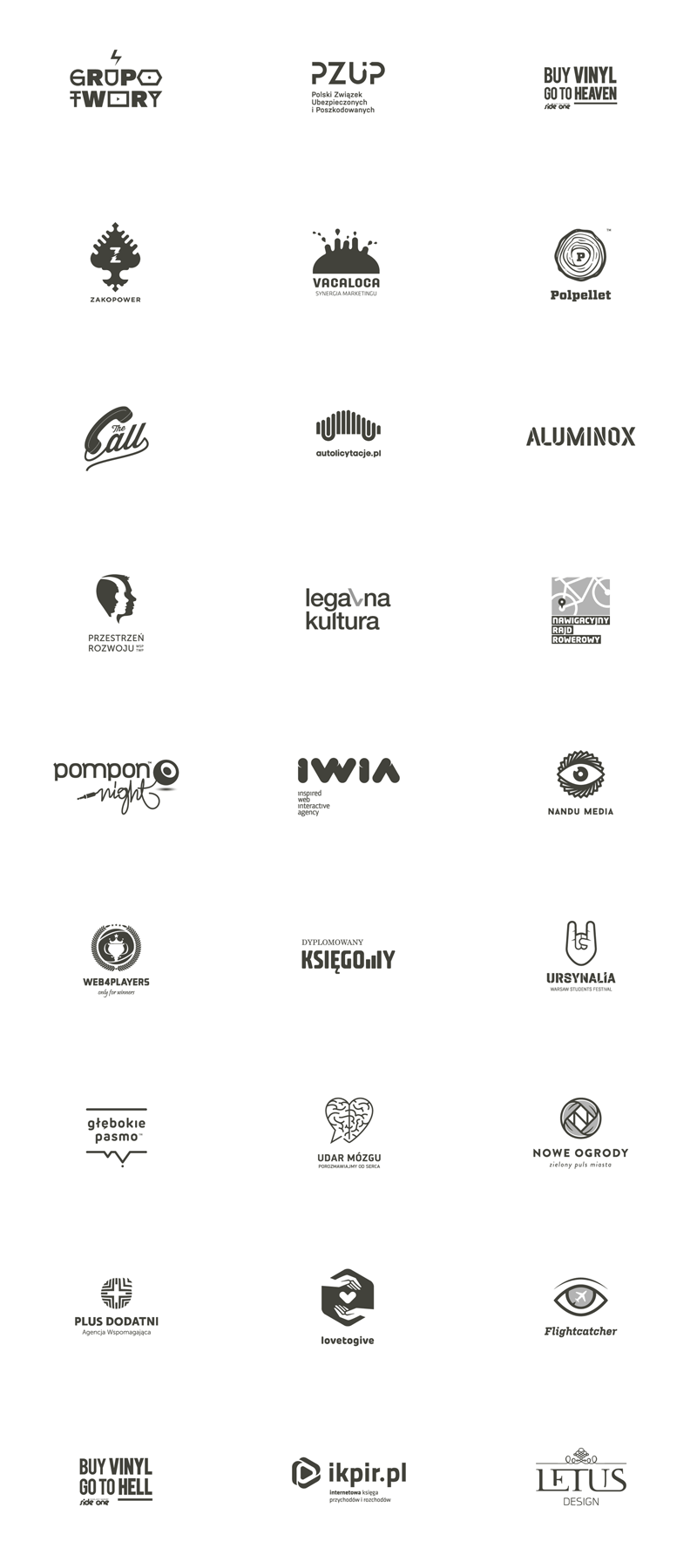 Logos from 2007 - 2014 created by Polish freelance graphic designer Łukasz Kowalik aka Beetroot Graphics.