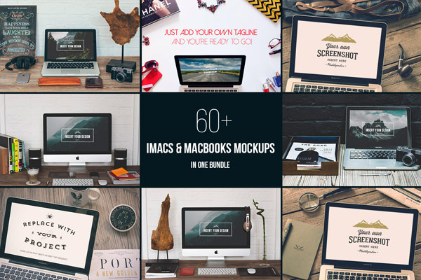 Over 60 images of iMacs and MacBooks.