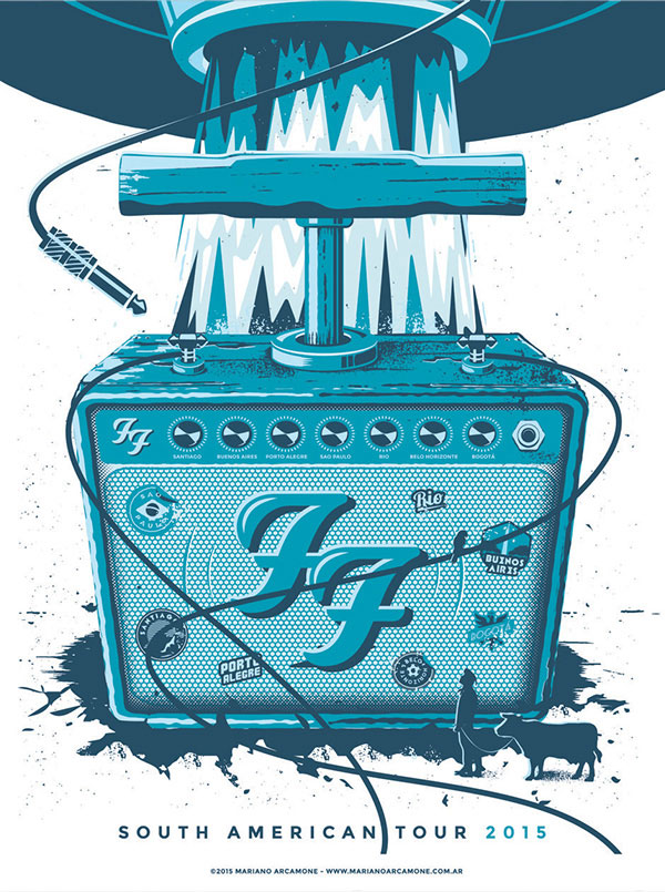 Poster design proposal by Mariano Arcamone for the Foo Fighters South American Tour 2015.