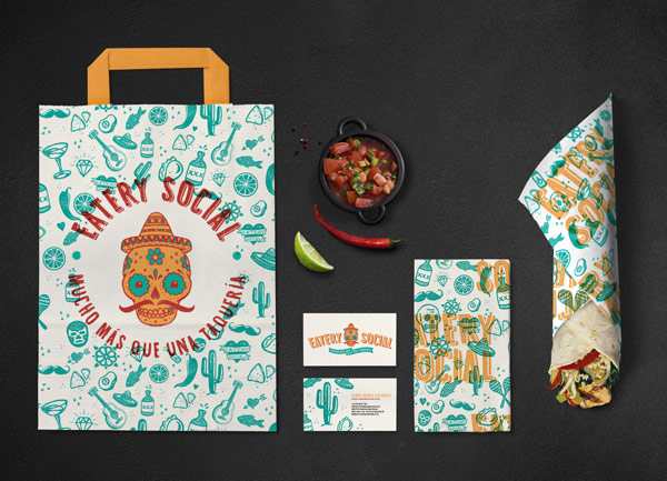 Restaurant identity of Eatery Social Taqueria, a project by top chef Marcus Samuelssons.