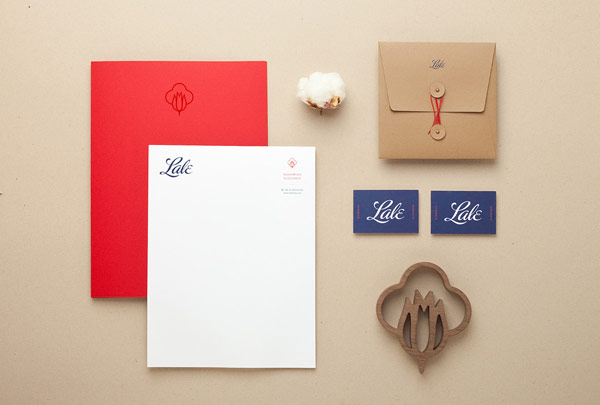 Stationery set for Lale, a UK-based firm specializing in quality fashion based on organic fabrics.