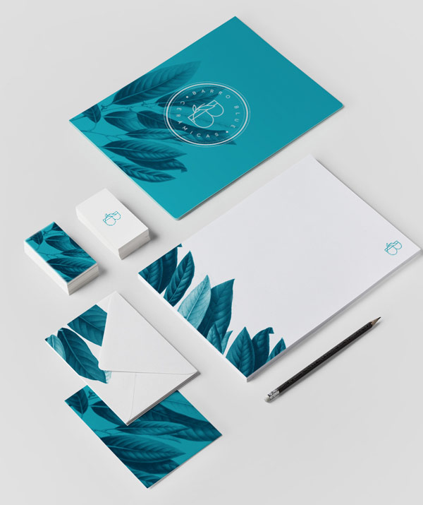 The Barro Blue stationery set - Art Direction, Branding, and Graphic Design by Willian Santiago.