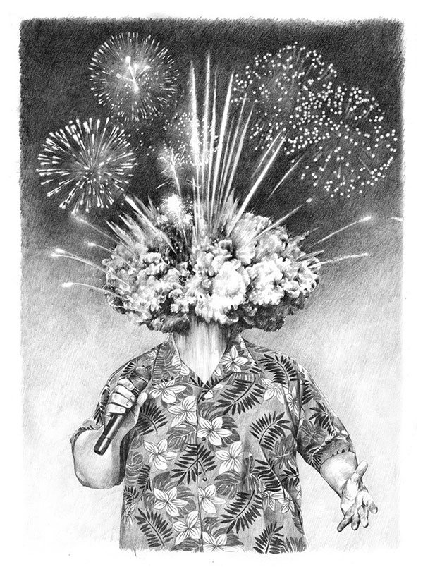'Derniers feux' - Illustration by Charlotte Delarue for the 7th edition of the French Society magazine.
