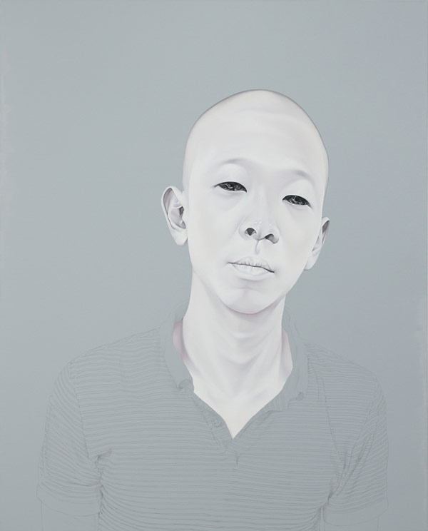 Portrait painting by Sungsoo Kim with oil and acrylic on canvas in the size 162x130cm.
