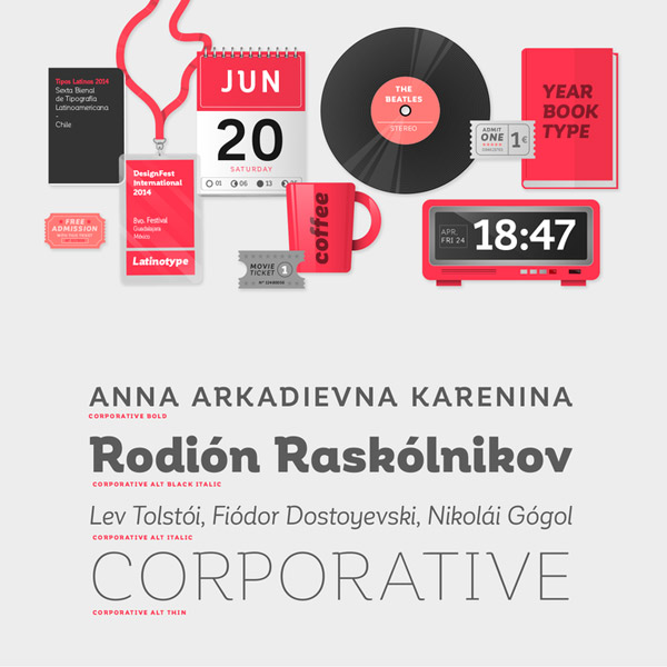 The versatile Corporative font family can be used for a wide range of applications.