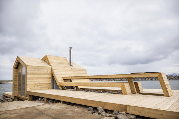 The Bands sauna in Norway was designed by students of the Oslo School of Architecture and Design.