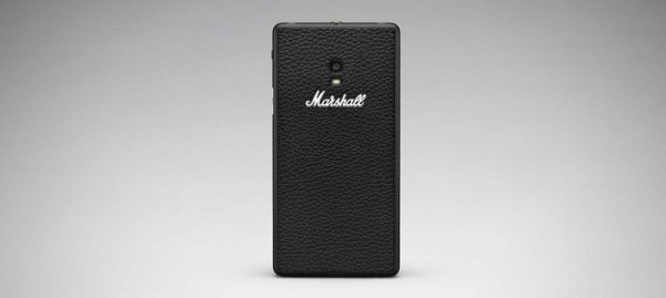 The back of the Marshall London smartphone is designed with the textured retro style of classic guitar amps.