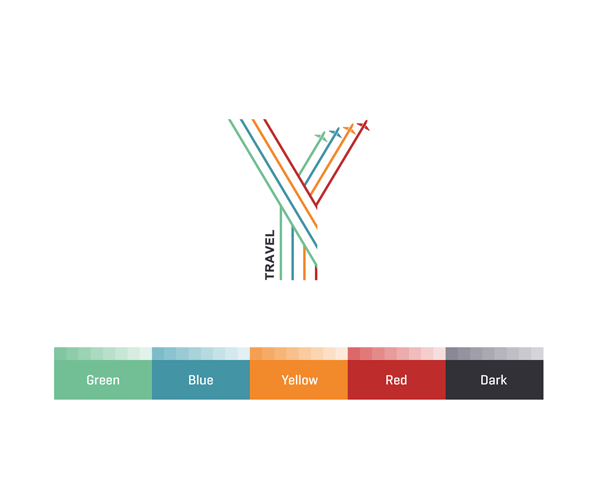 The color palette used for the logo.