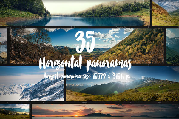 35 horizontal panoramas with a largest size of 15578 x 3156 px.