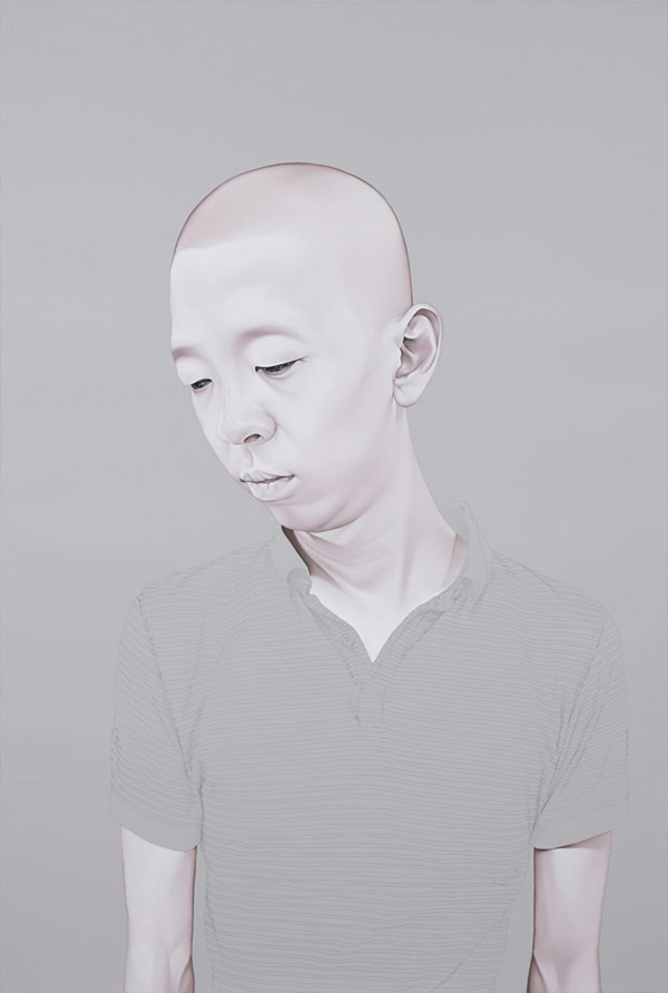 Melancholy portraits created by South Korean artist Sungsoo Kim with oil and acrylic on canvas.