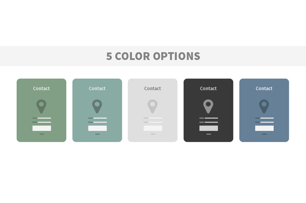 The wireframe UK kit also includes 5 color options - all included in different files.