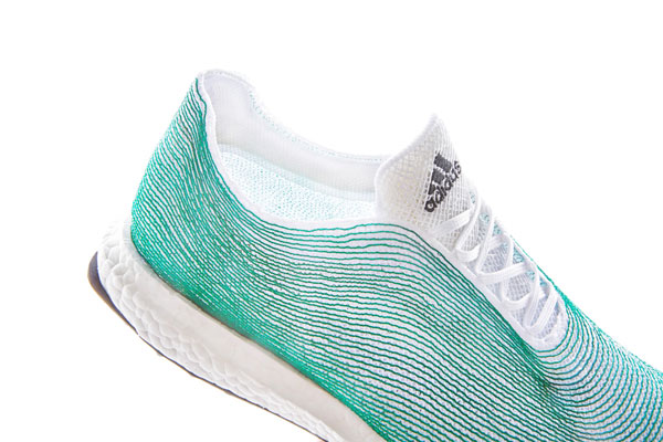Close up of the adidas Parley shoe.