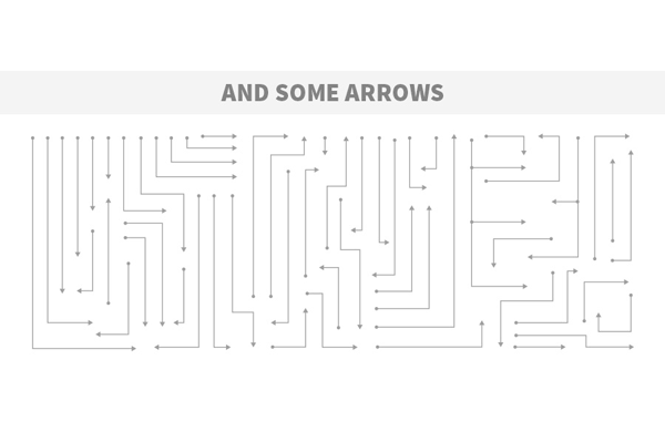 Several premade arrows for your flowcharts.