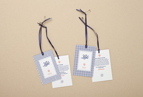 Some hang tags with logo and two different patterns.