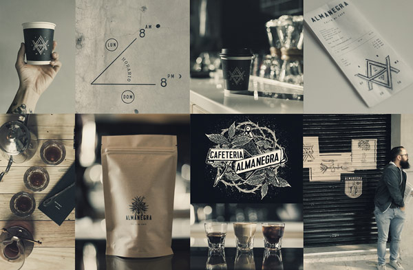 Almanegra - coffee bar brand identity design by Estudio Yeyé.
