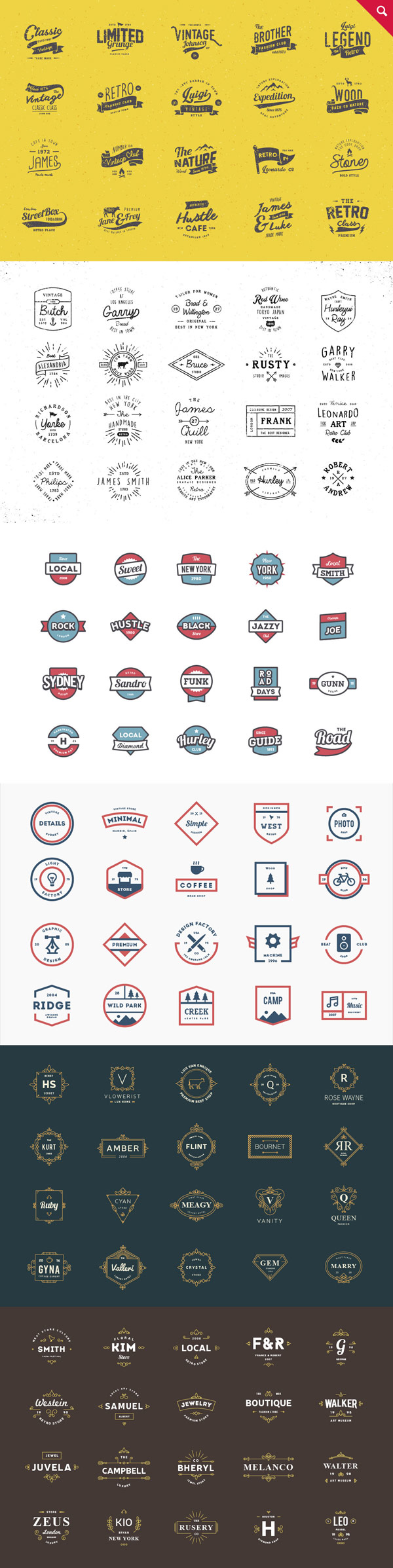 From retro to contemporary graphic design, this logo bundle has everything.