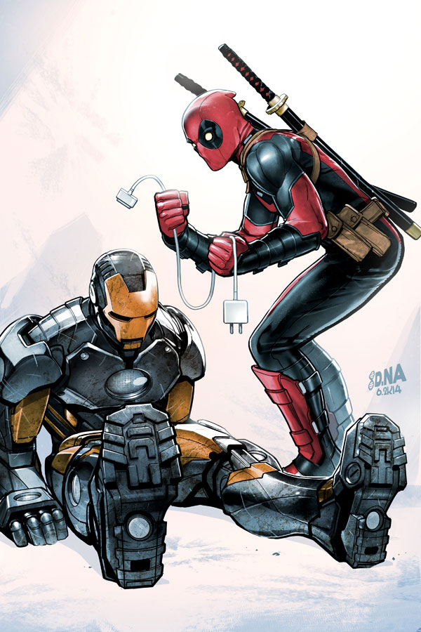 Marvel Comics cover illustration by David Nakayama. Deadpool no 36 Cover. Tie-in with the Axis event.
