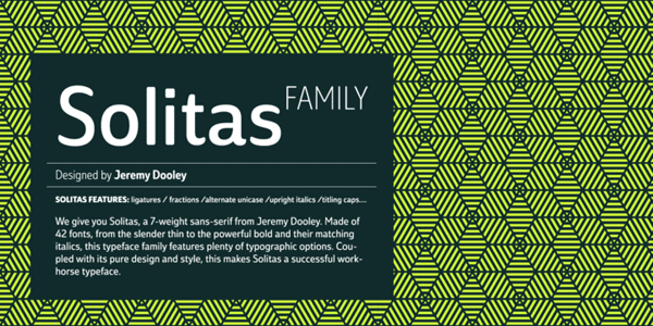 Solitas font family.