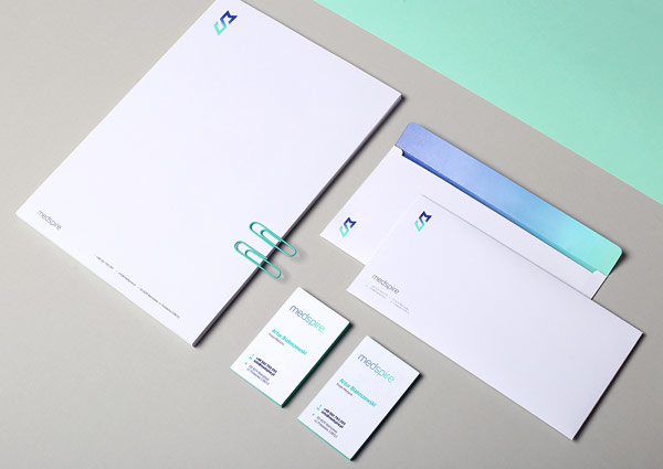 The simple and clean stationery set.