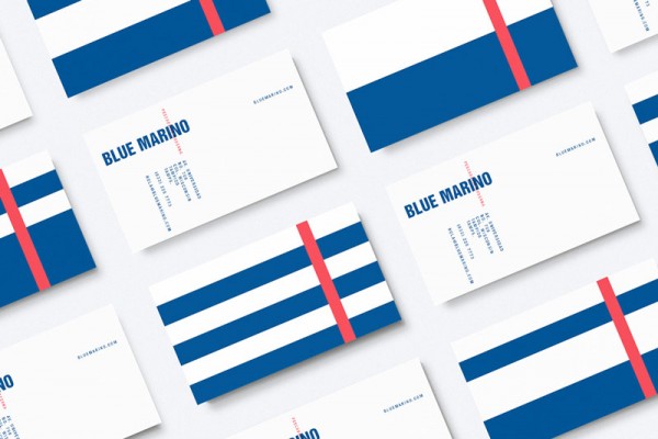 Blue Marino business cards.