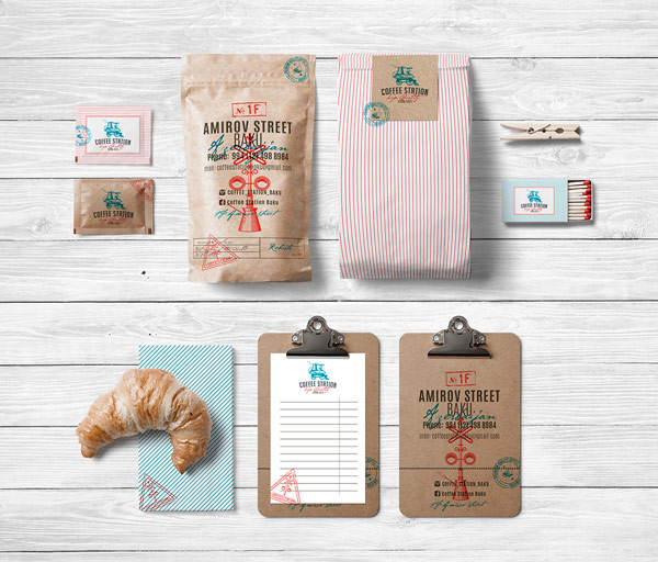 Branding by Olena Fedorova for the coffee shop Coffee Station.