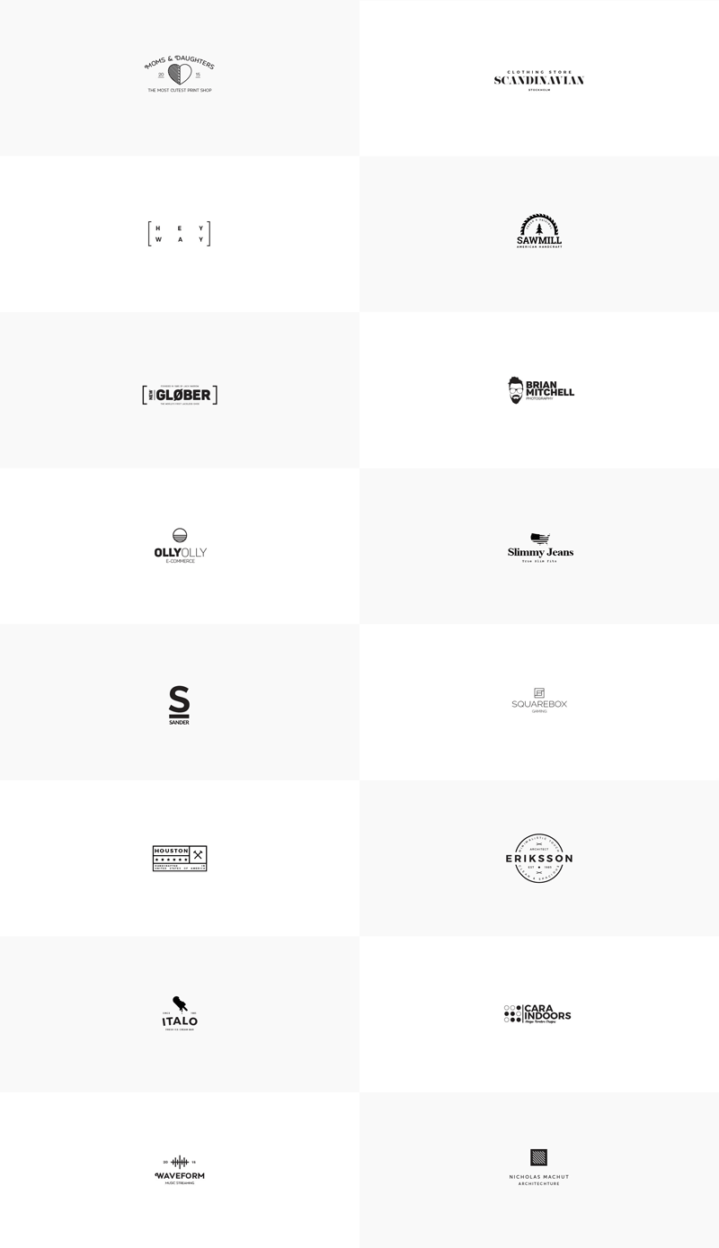 Some selected logo designs from Mats-Peter Forss big challenge: creating 200 logos within two months.