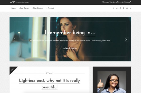 The header area of the theme with slider and 3 top banner styles (standard, big, multiple banners).