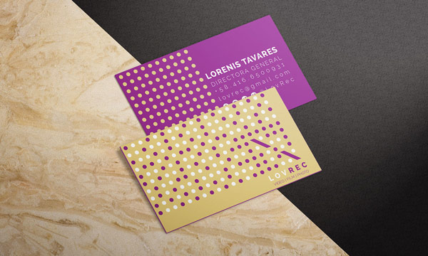 Two-sided business cards with pattern design.