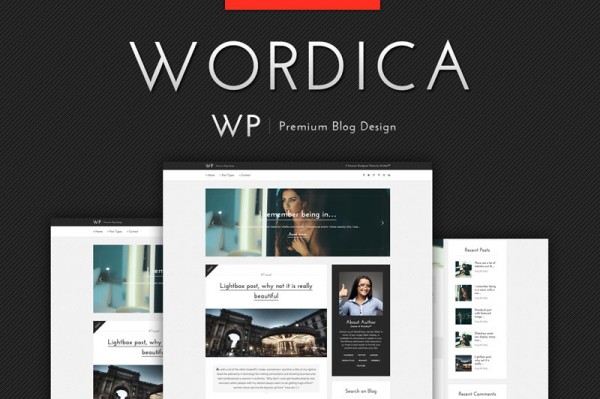 WordPress elegant blog theme from Wordica.