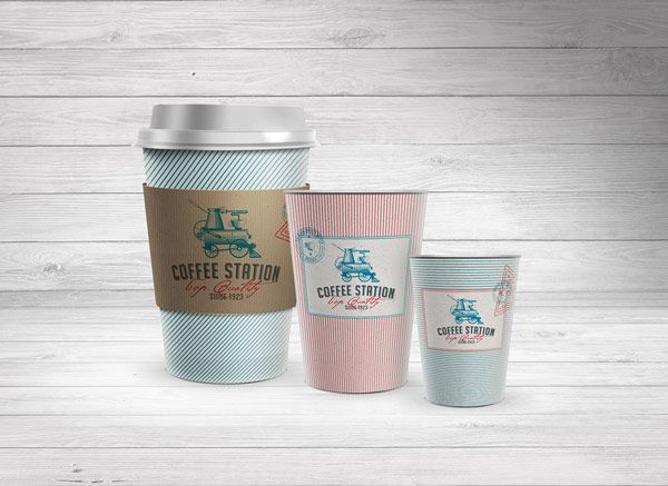 Cups to go in three basic sizes.