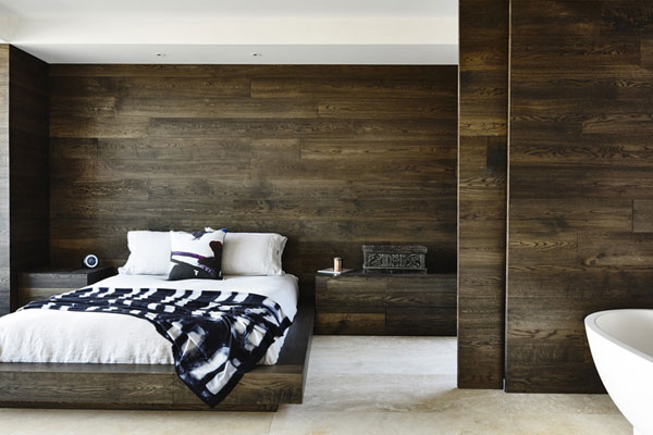 The master bedroom of this family home in Williamstown, Melbourne, Australia.