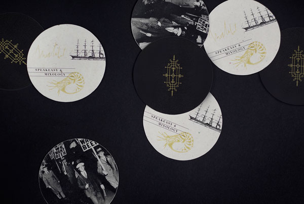 Some coasters with the seafaring theme.