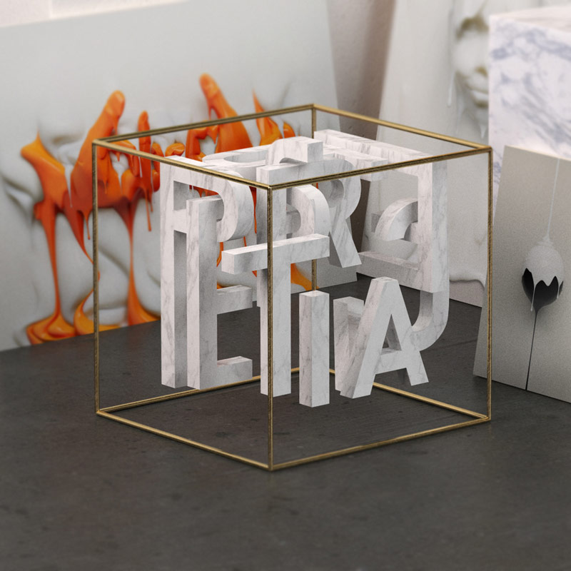 3D lettering created by studio TAVO.