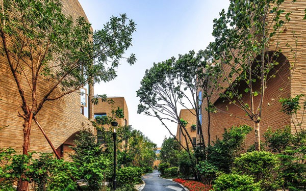 A path winds its way through the condominium.