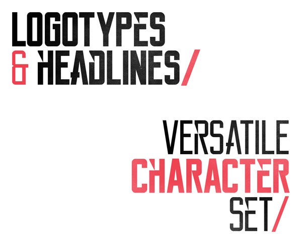 Thanks to the versatile character set you can create unique logotypes and headlines with this free font.