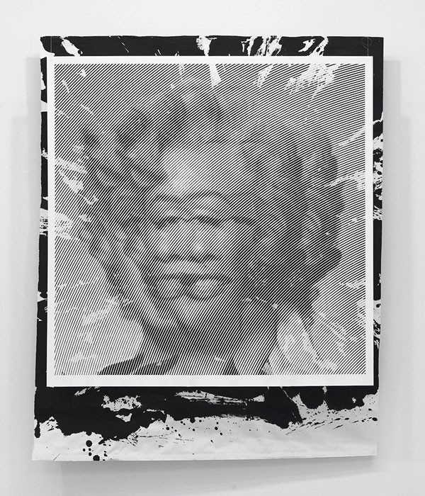 Marilyn Monroe pop art portrait as hand-carved paper cutout by South Korean artist Yoo Hyun.