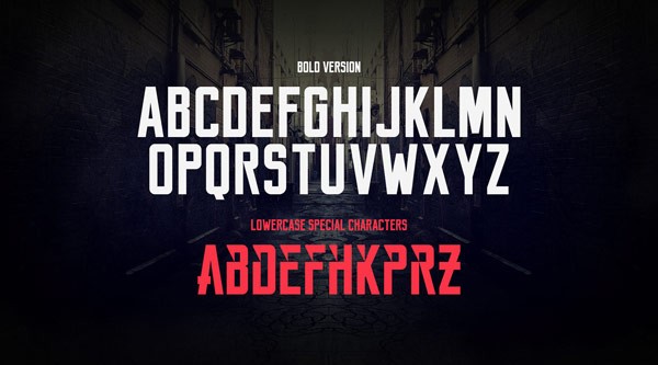 The bold version with special lowercase characters.