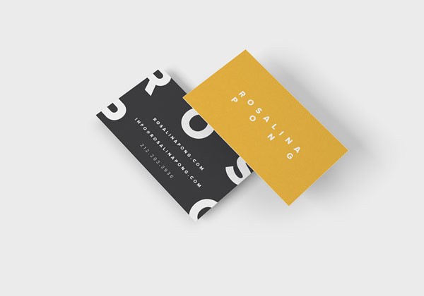 Two-sided business cards based on the chosen corporate colors.