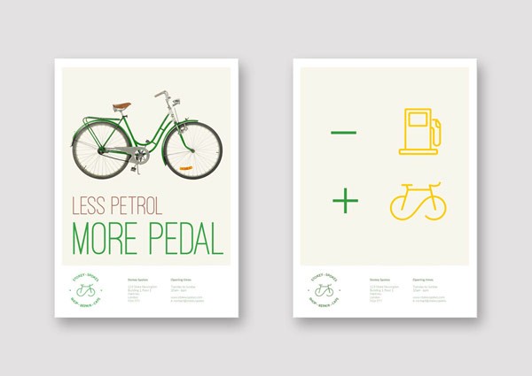 Two examples of the brand poster designs.