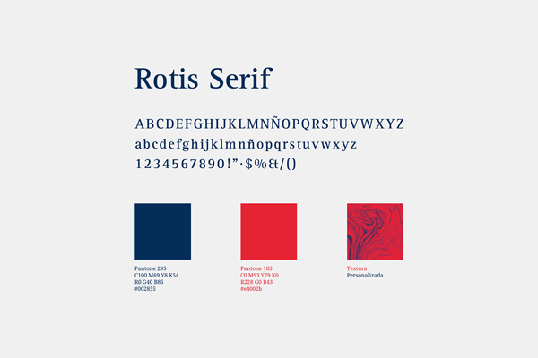 Corporate typeface and corporate colors.